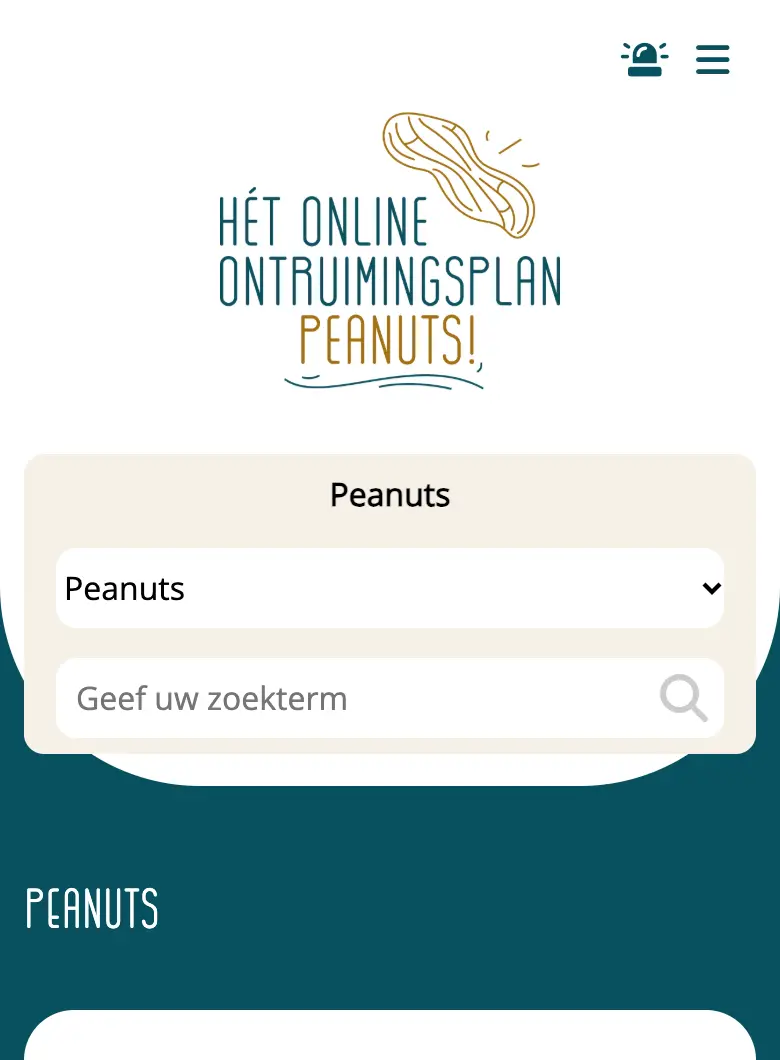 Startpagina van het voorbeeldplan op een telefoon